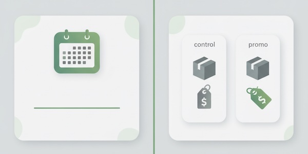 split showing baseline calendar and control vs. promo products