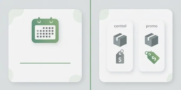 split showing baseline calendar and control vs. promo products