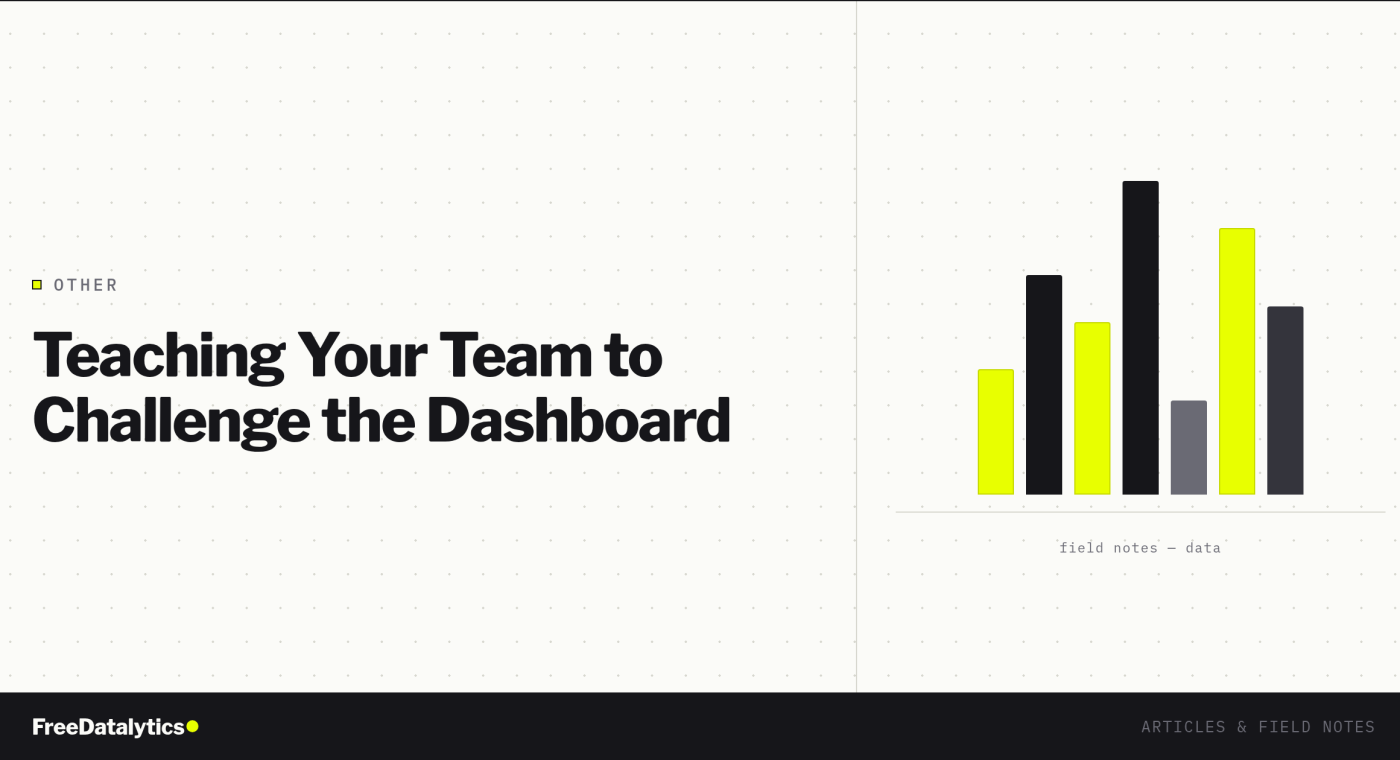 Teaching Your Team to Challenge the Dashboard