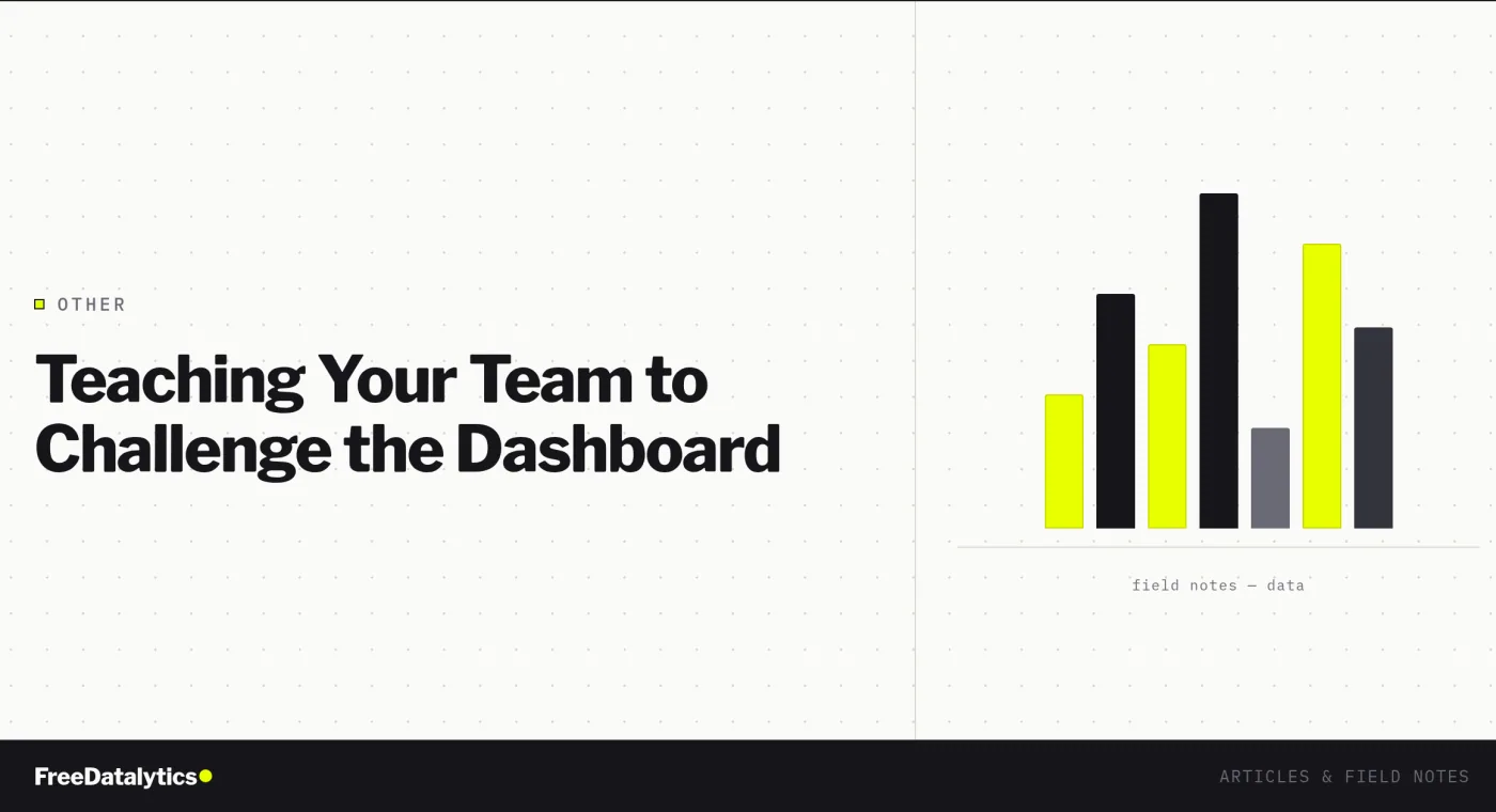 Teaching Your Team to Challenge the Dashboard