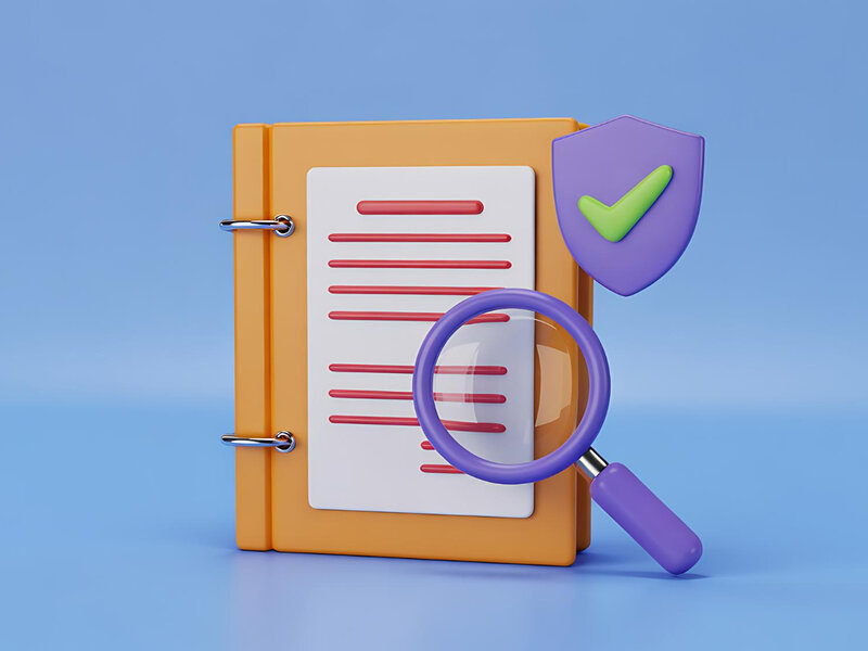 Audit document with magnifier representing analytics review
