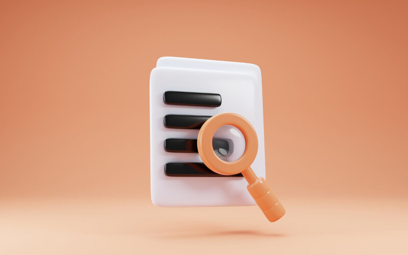 Search document with magnifier for analyzing quarterly trends